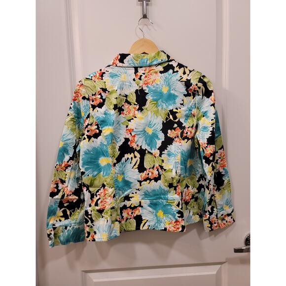 Erin London floral zip front abstract vintage jacket - Picture 2 of 9